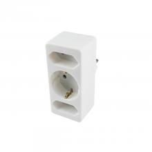 NV 13/WH - Home NV 13/WH hálózati elosztó, 3 aljzat, 1 védőérintkezős aljzat (max. 3500W), 2 EURO aljzat (max. 500W), fehér