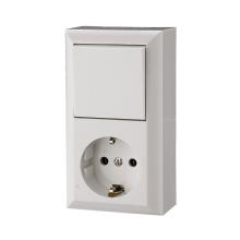 0314H - GAO 0314H Business Line IP20 földelt aljzat és váltókapcsoló, csatlakozóaljzat és váltókapcsoló kombináció, beltéri, 230 V~ / 50 Hz / 16/10 A, fehér