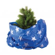 KT 250/BL - Home KT 250/BL karácsonyfa takaró, kék alap, ezüst csillagok, fleece, beltéri