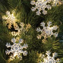 KLM 10/S - LED-es hókristály fényfüzér, fém