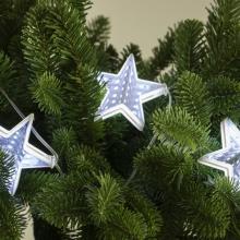 MRLC 6/S - Home MRLC 6/S LED-es tükördísz fényfüzér, 1 m / 72 db hidegfehér LED, alagúthatású csillagdísszel, állófényű, átlátszó vezeték, elemes, beltéri kivitel