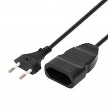 NV 12-5/BK - Home NV 12-5/BK EURO kéteres hosszabbító, 5 m,  H03VVH2-F 2x0,75 mm2 kábel, 250V~/2,5A/max.575W, fekete színű