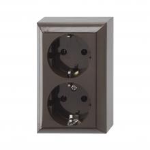 0510076777 - GAO 0510076777 Business Line IP20, 2 férőhelyes földelt csatlakozóaljzat, beltéri, 230 V~ /50 Hz / 16 A, barna