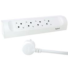 694501 - Legrand 694501 sarokba illeszkedő elosztósor, 4x2P+F, 1 m vezetékkel, fehér