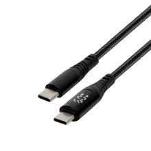 USBCC100PM - Home USBCC100PM töltőkábel, USB-C / USB-C, 1.2 méter, 100W gyorstöltés, teljesítménymérő digitális kijelző, szőtt nylon burkolat