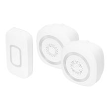 DBS1601DC - HOME DBS1601DC vezeték nélküli csengő szett, 2 csengővel, 160m hatótáv, 60 dallam, állítható hangerő és némítás, kapcsolható fényjelzés, elemes tápellátás