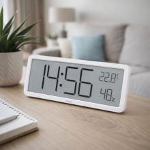 HC18 - HOME HC18 páratartalom és hőmérséklet mérő ébresztőóra, prémium LCD kijelzővel, bútorra, falra helyezhető