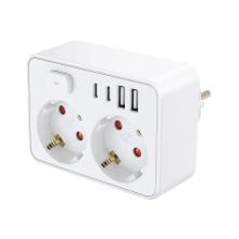 NVK2USBC - HOME NVK2USBC kapcsolós aljzat, 2 aljzat, 2xUSB-C, 2xUSB-A, max. 3680 W, kapcsolóval