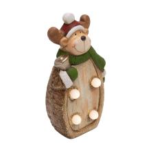 KDC 17 - Home KDC 17 LED-es kerámia rénszarvas asztali dísz, 4 db LED