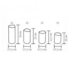CDS 7 - Kültéri, távirányítható LED-es gyertya szett