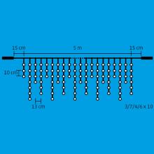 DLFJ 200F/WW - Home DLFJ 200F/WW LED-es sziporkázó fényfüggöny, 5 m / 200 db melegfehér LED, állófényű, fehér vezeték, sorolható, kül- és beltéri kivitel