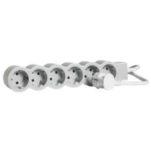 694557 - Legrand 694557 Elosztósor Standard 6x2P+F, 1,5 m vezetékkel, fehér-szürke