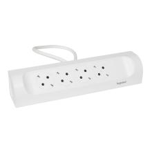 694501 - Legrand 694501 sarokba illeszkedő elosztósor, 4x2P+F, 1 m vezetékkel, fehér