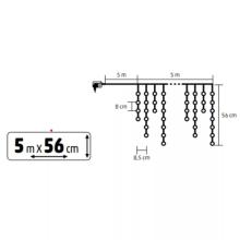 KKF600D10M - HOME KKF600D10M LED-es sziporkázó fényfüggöny, 600 db melegfehér DOT LED, átlátszó vezeték, 10 méter, hálózati adapter, kül- és beltéri kivitel