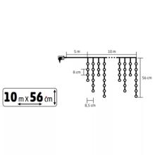KKF300D5M - HOME KKF300D5M LED-es sziporkázó fényfüggöny, 300 db melegfehér DOT LED, átlátszó vezeték, hálózati adapter, kül- és beltéri kivitel
