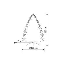 KMF4LED180 - HOME KMF4LED180 műfenyő LED világítással, 180 cm, 280 db melegfehér LED, 8 programos, fém talp, beltéri kivitel