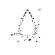 KMF4LED210 - HOME KMF4LED210 műfenyő LED világítással, 210 cm, 380 db melegfehér LED, 8 programos, fém talp, beltéri kivitel