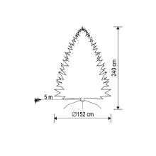 KMF4LED240 - HOME KMF4LED240 műfenyő LED világítással, 240 cm, 550 db melegfehér LED, 8 programos, fém talp, beltéri kivitel