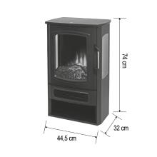 FKK26 - HOME FKK26 szabadon álló elektromos látványkandalló, max. 2000 W, 2 fokozat, LED lángeffekt, panoráma tűztér, termosztát