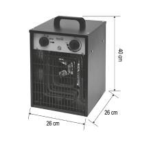 FKI5 - HOME FKI5 hordozható ventilátoros fűtőtest, max. 5000 W, 2 fokozat, termosztát, IPX4, dupla falú ház