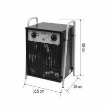 FKI9 - HOME FKI9 hordozható ventilátoros fűtőtest, max. 9000 W, 2 fokozat, termosztát, IPX4, dupla falú ház